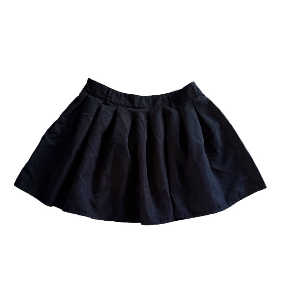 ROMWE Black Pleated Skirt